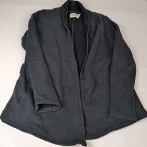 Pact Cardigan Sweater‎ Women Size Small Black Long Pockets *Flaw Read*